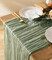 10ft Sage Green Cheesecloth Table Runner, 120" for Weddings & Fall Decor.